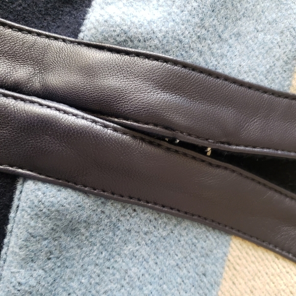 Tory Burch Leather Trim Blanket‎ Stripe Jacket sz 6 NWT - Picture 9 of 16